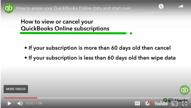 Starting Over in QuickBooks Online