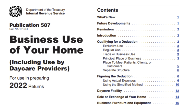 IRS Publication 587 Business Use of Your Home