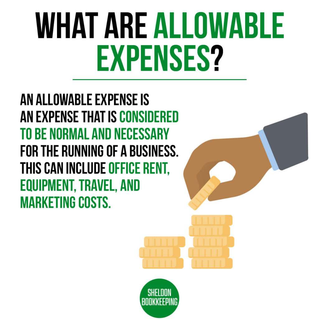 Sheldon Bookkeeping - what are allowable expenses?