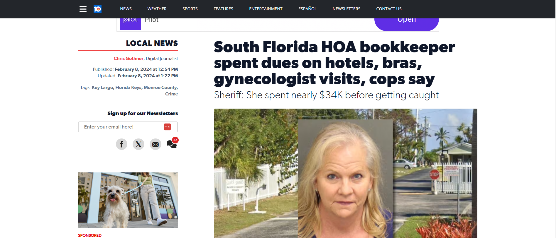 Bookkeeper arrested in Florida
