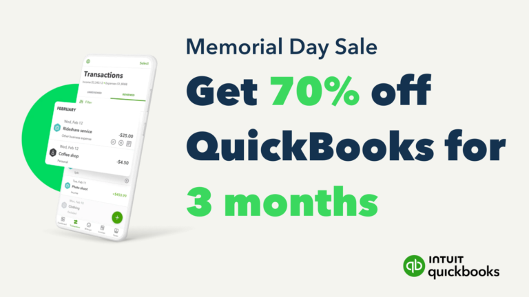 QuickBooks Online Sale – 70% off – Memorial Day Special