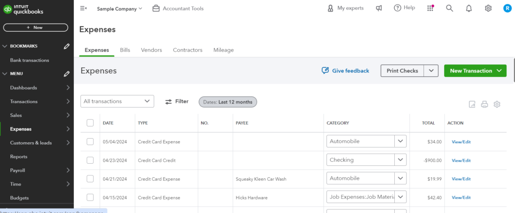 Categorizing Expenses in QuickBooks Online